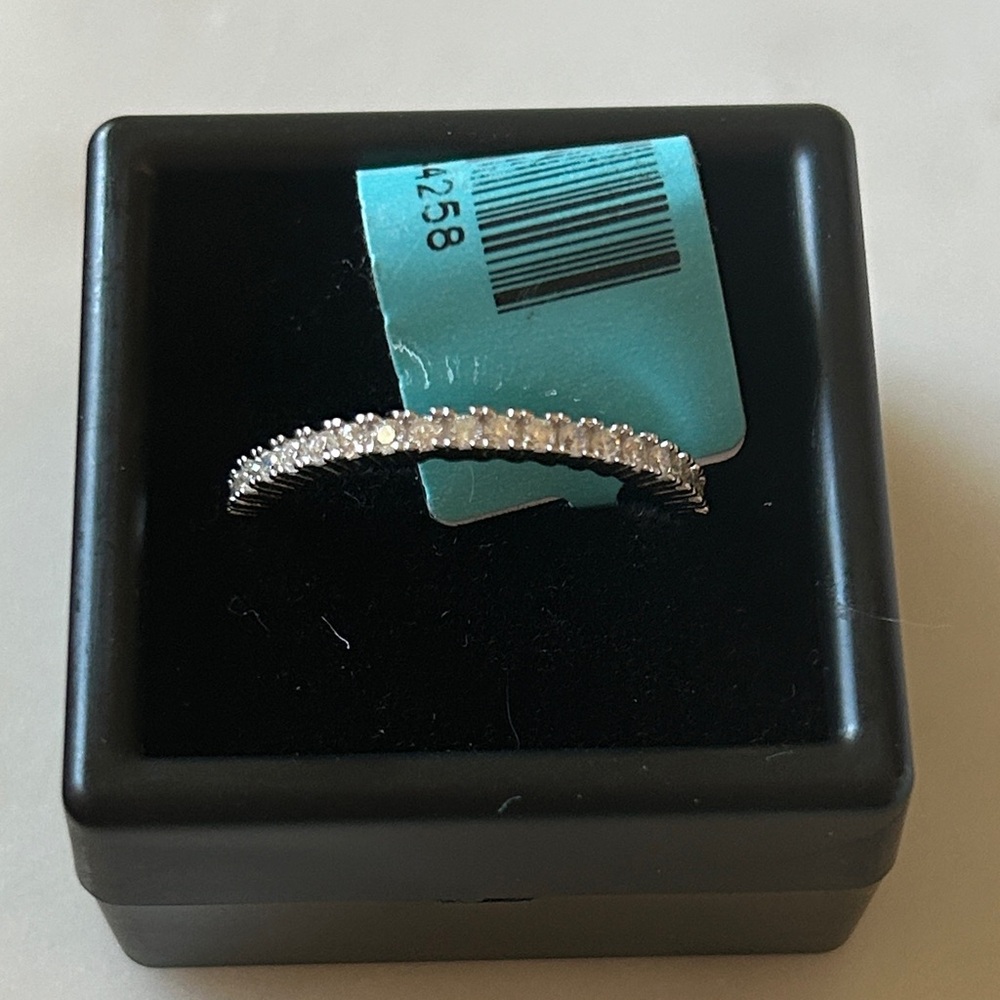 Moissanite‎ Diamond 925 Sterling Silver eternity band Women's Ring size 10